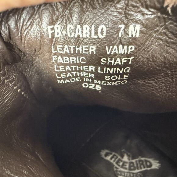 Freebird By Steven Carlo Ankle Boots Size 7 Southwestern Tapestry Brown Leather - Picture 8 of 10